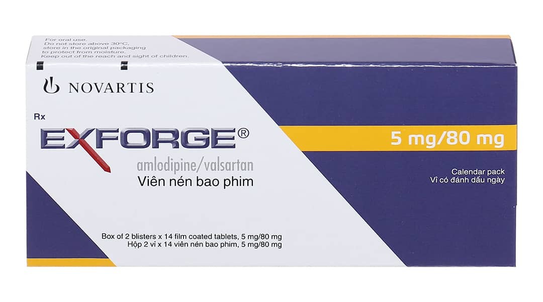 Thuốc điều trị tăng huyết áp Exforge 5 mg/80 mg